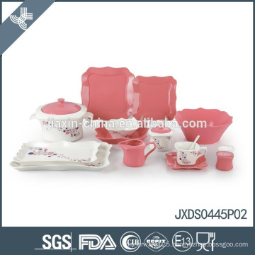 2014! New 45pcs fine porcelain square dinner set, new square shape, colored dinner set